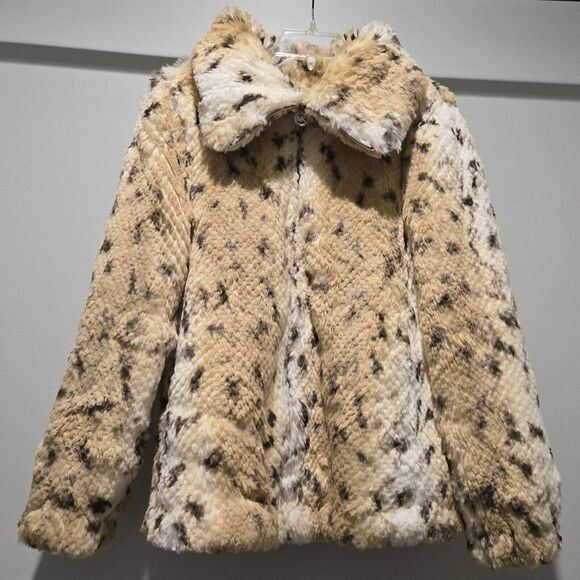 Michael Kors Faux Rabbit Fur Jacket Women's Medium Full Zip SOFT‎ - Picture 1 of 8
